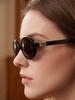 MIU MIU SMU04Z Round Sunglasses - UV400 Protection Black Shades