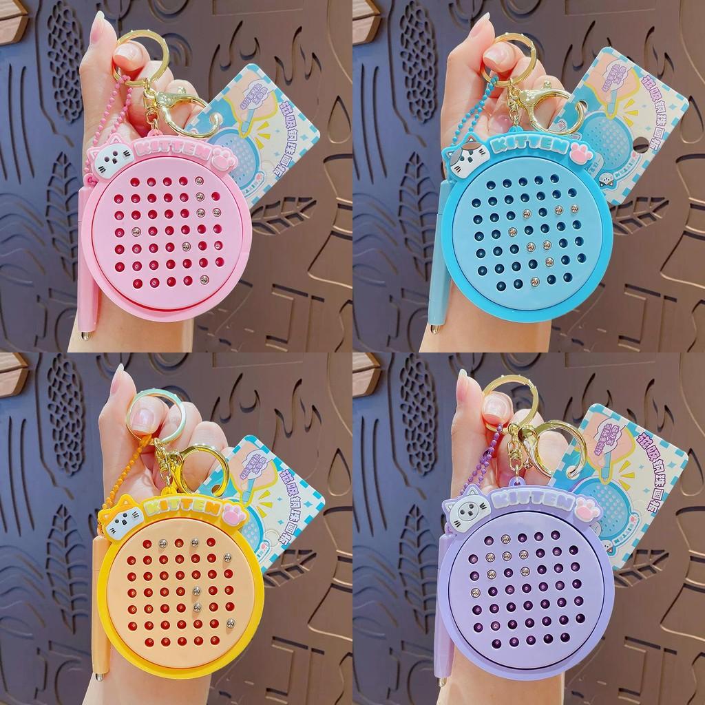 Steel Magnetic Ball Drawing Board Keychain Backpack Pendant Ornaments Gift