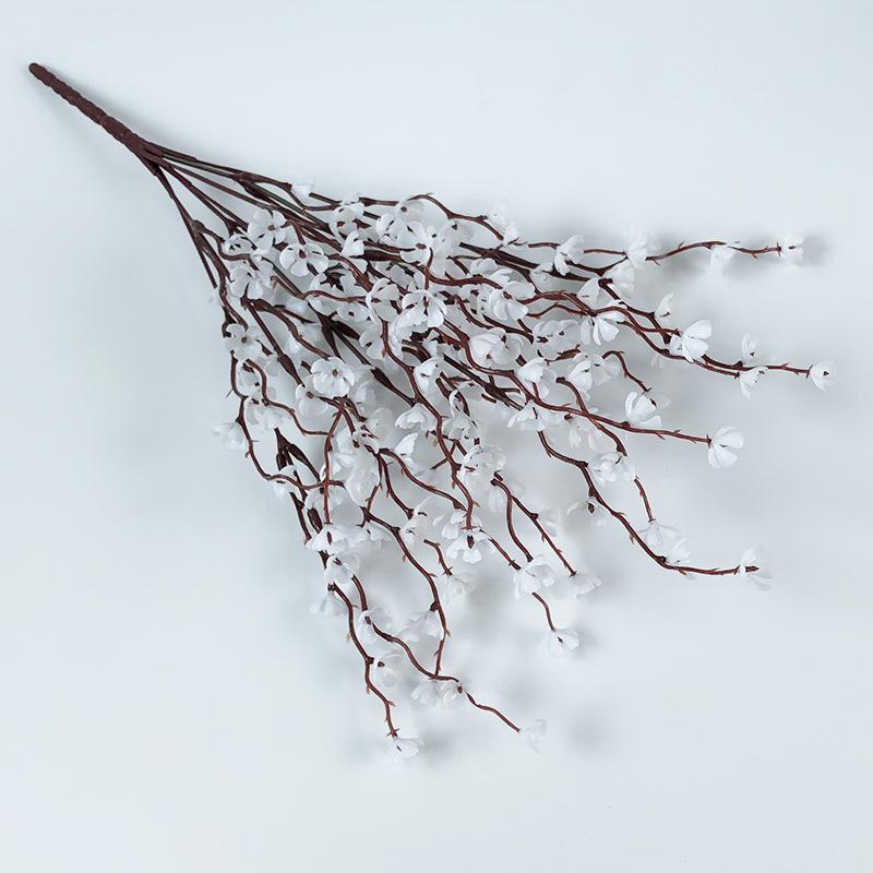 

Искусственная ветка цветущей сливы, растение, домашний офис, свадебный декор, реалистичная белый