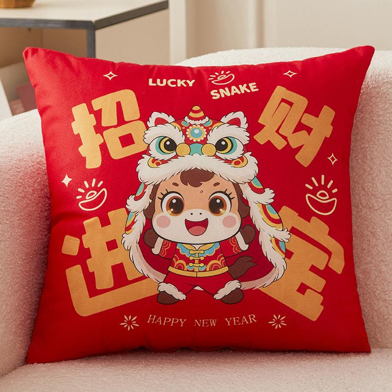 

Двусторонняя наволочка с лошадью красная для дома, гостиной, дивана, подушка, офисная поясничная подушка, квадратный подарок flannel 45x45cm double-sided [without pillow core]