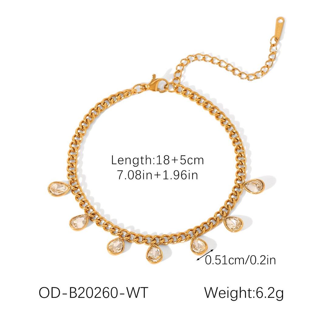 Zircon Stainless Steel Heart & Flower Bracelet - Elegant Luxury Bangle Fashion Jewelry.