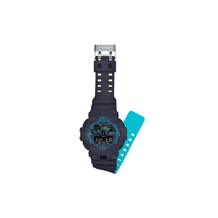 Casio Erkek Sıvı Kristal/Analog Çift Ekran Serisi Siyah Saat GA-700SE-1A2 GA-700SE-1A2