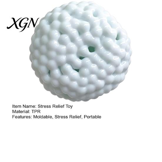Portable Stress Reliever Bead Filled Crunchy Ball Anxiety Relief Shapeable Squeeze Soft Sensory Toy Travel Moldable Pinch Fidget