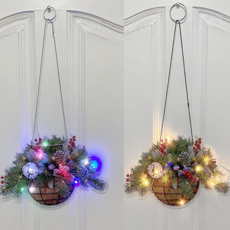 Buy Artificial Christmas Hanging Basket Decoration Lights Outdoor