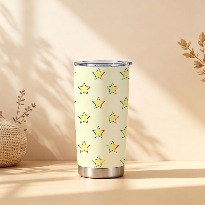 591ml Car Tumbler Minimal Star Element Straw Cup Gift Cup 20oz Car Straw Cup Hot Cold Cup Tumbler With Lid