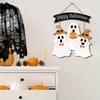 Halloween Door Signs For Front Door Cute Ghost Sign Front Door Hanger Hangable Wooden Decoration For Home Entrance Wall Indoor