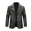 Men's Large Lapel Casual Suit Slim Fit Jacket Men's PU Leather Jacket Suit