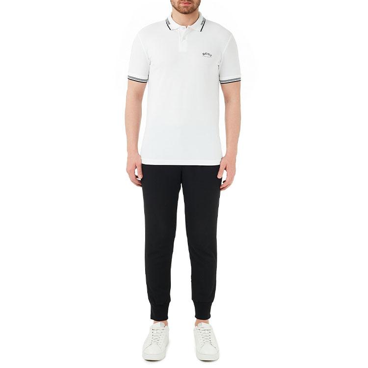 HUGO BOSS Polo Shirts Men's White Polo Collar Moderate Straight Fit 50412675-115