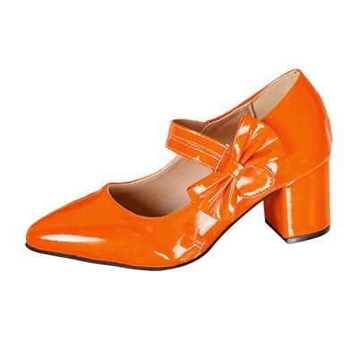 Damen Schnürstiefel Hoher Absatz Damen Slip-on klobige Absätze Spitze Leder Freizeitschuhe mit Schleife Stilvoll Und Schuhe Für Frau