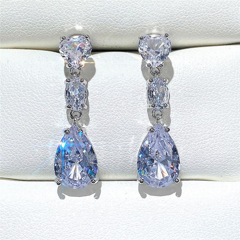 BELLA BOX Einfache elegante Tropfenohrringe für Frauen, Hochzeit, Liebe, Accessoires, ästhetische Dame, baumelnde Ohrringe, ausgefallenes Geschenk, Modeschmuck