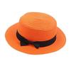 Women's British-Style Summer Hat Simple Small-Brimmed Straw Hat Korean-Style Bow-Knot Flat-Top Sun Hat Popular Women's Straw Hat