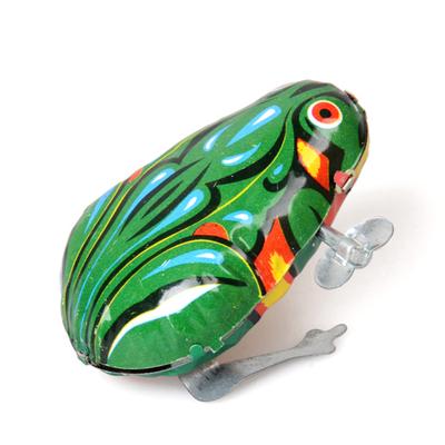 Children Vintage Clockwork Jumping Frog Metal Wing-up Metal Toys As Gifts