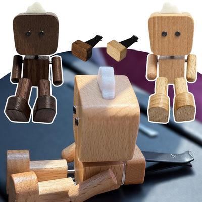Shaking Wooden Man Figurine Car Decoration Small Ornaments Leg-swinging Robot Figurine Cute Wood Man Car Good Creative Gifts
