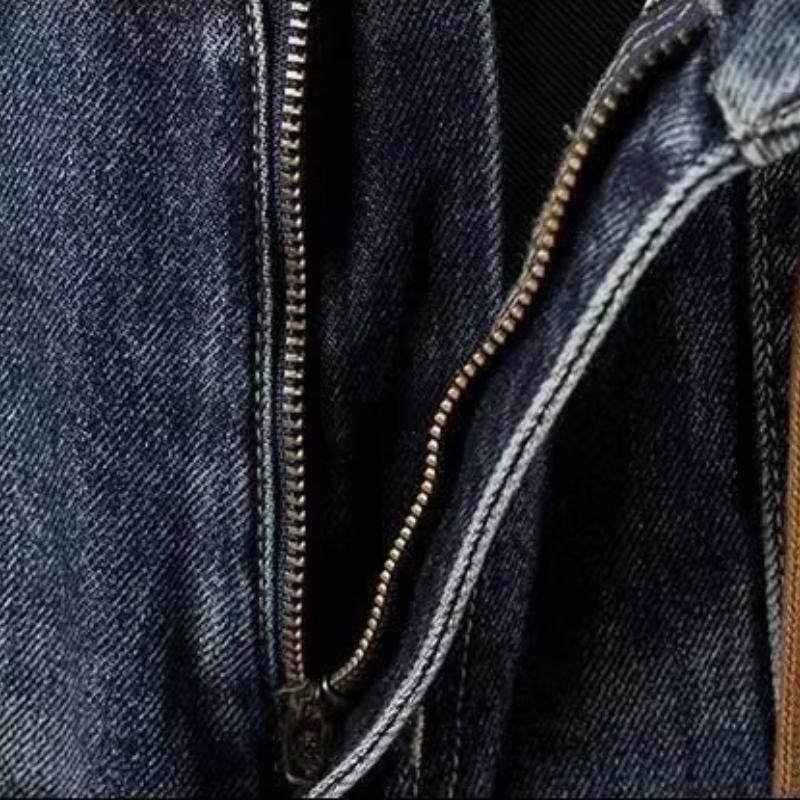 Pantalones vaqueros retro para hombre, primavera y otoño, holgados, con bolsillos grandes, talla grande, rectos, de pernera ancha, largos, talla grande