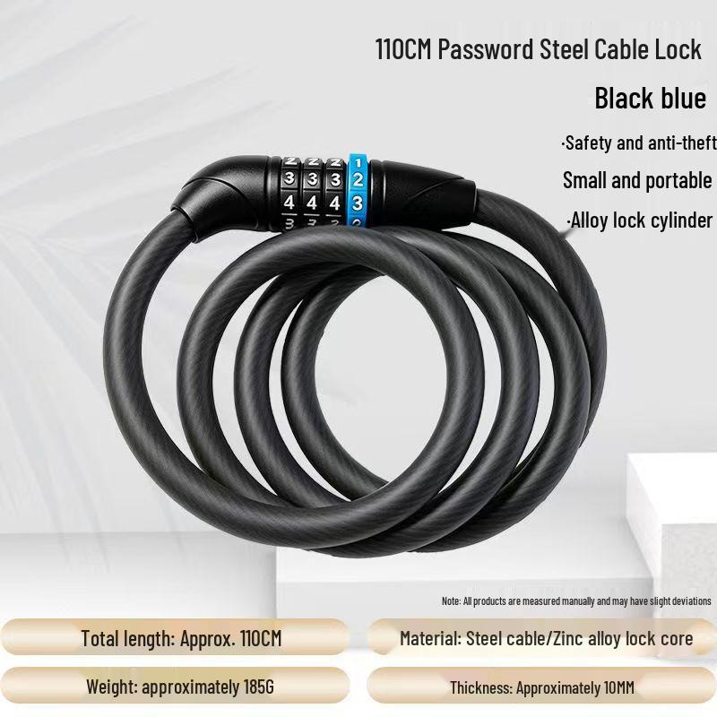 Anti-Theft Bicycle and Electric Bike Cable Lock - Combination Lock for Mountain and Battery Cars.