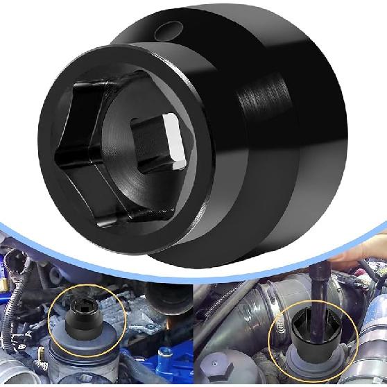 Oil Filter Socket 24mm / 36mm Reversible Fuel Filter Cap Remover and taller Assistant Compatible with 6.0L / 6.4L Ford Powerstroke Diesel