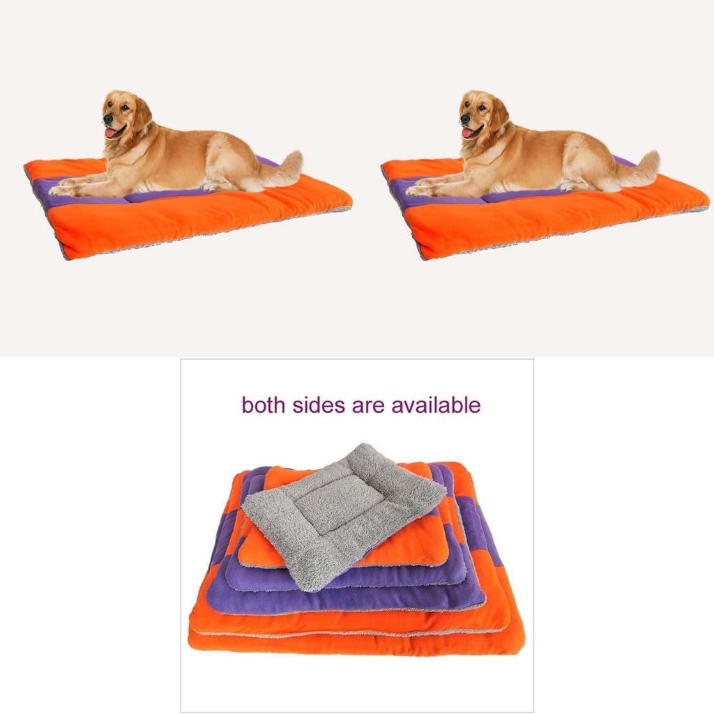Pet Sleeping Pad With Flannel Cover And Pp Cotton Filling For Comfort And Warmth