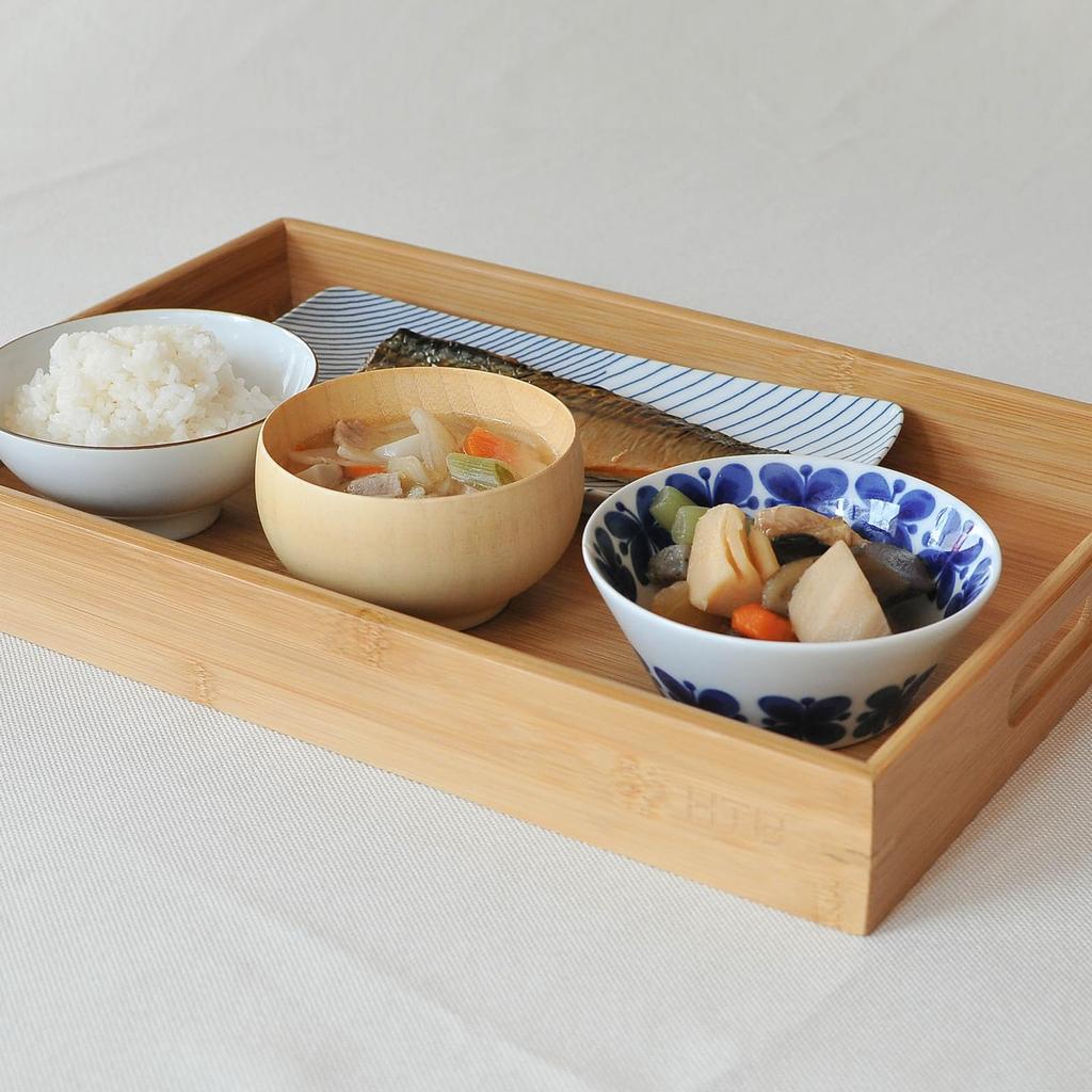 HTB Bambusbrett, Firkantet, med Håndtak, Vaskbart, Lunsjbrett, Stilig, Japansk Stil, Te, Kafé, Naturlig, Kommersiell Bruk, 40 x 26 cm, HTB-BT1