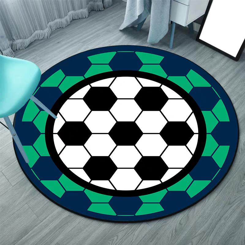 Basketball Round Bedroom Carpet Cute Cartoon Floor Chair Mat Rocking Chair Mat Resistant Bedside Blanket Mat Home Decoration