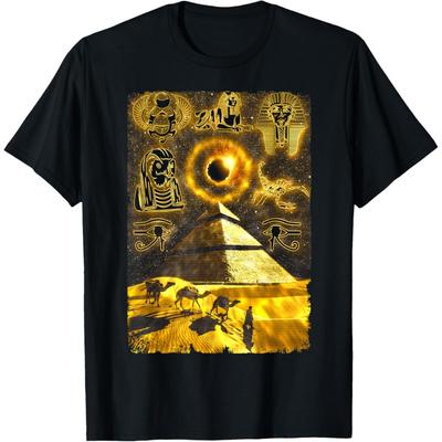 Egyptian Pyramids Desert Horus Eye Camels T-Shirt