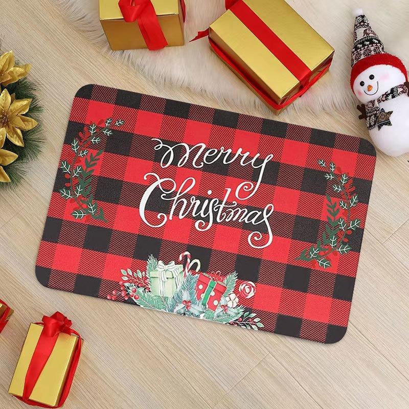 Merry Christmas Snowman Red Carpet Party Festival Living Room Sofa Bedroom Bedside Study Entrance Door Rug Non-slip Decor Mat