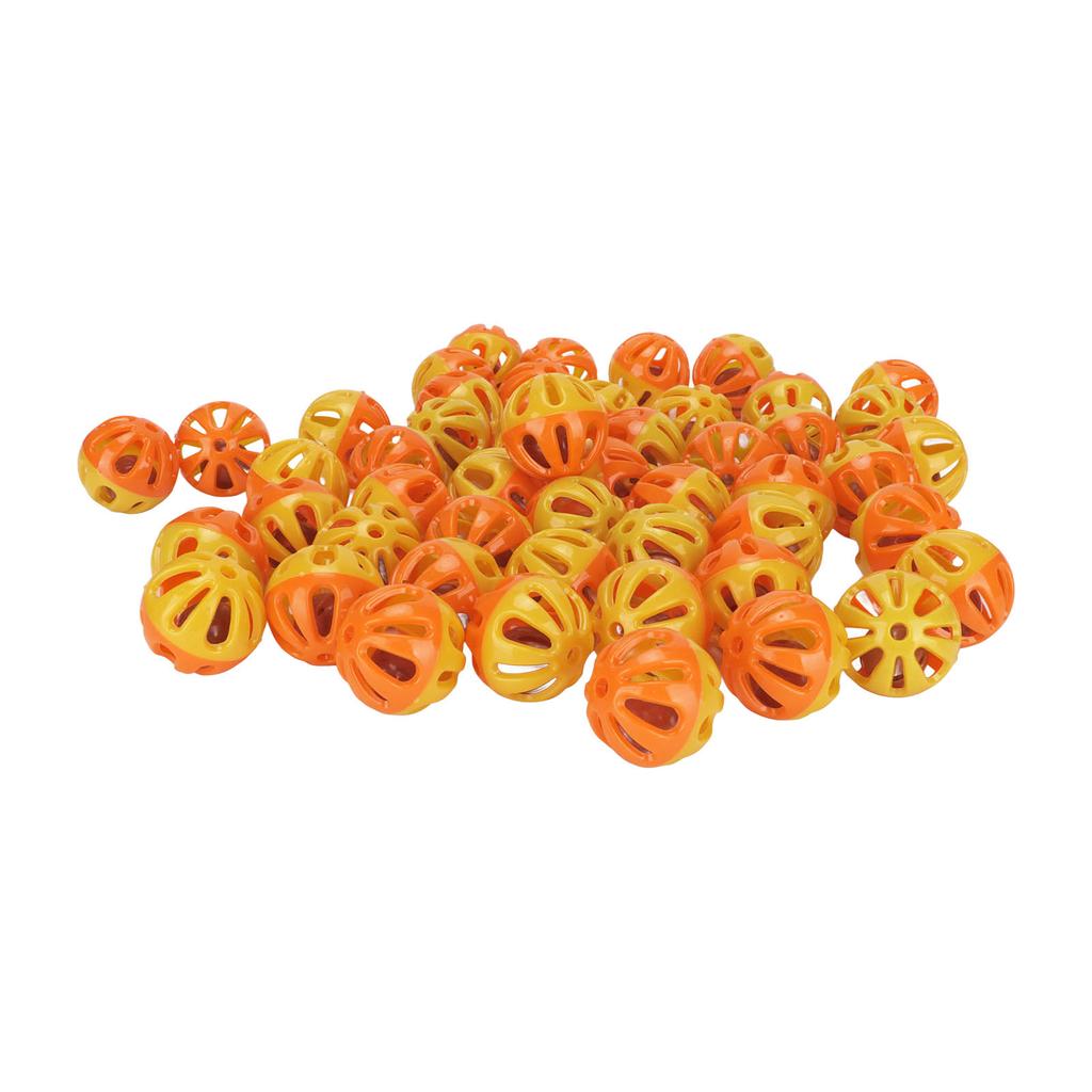 50pcs Pet Ball Toy Interactive Playing Plastic Cat Toy Ball with Bell for Kittens Hamsters