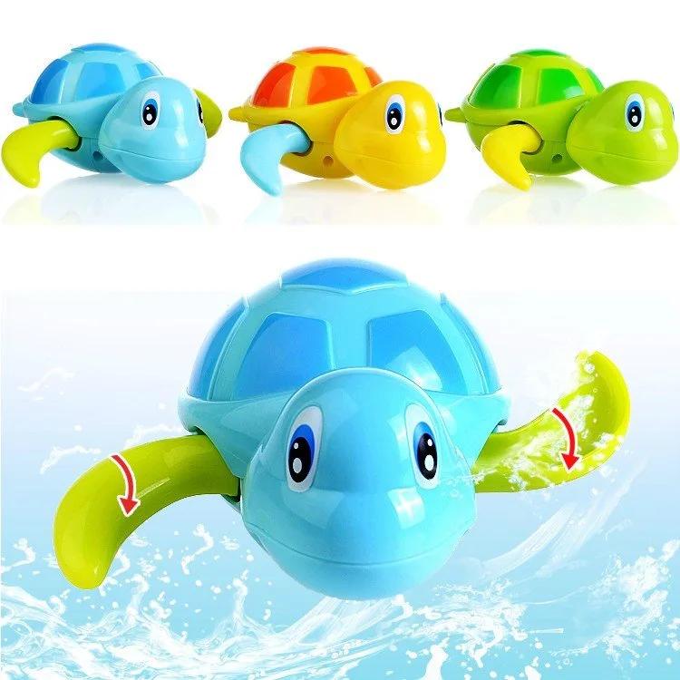 Non-Toxic Single Cute Cartoon Animal Tortoise Classic Baby Water Toy Infant Swim Turtle Wound-Up Chain Clockwork Kids Beach Bath Toys