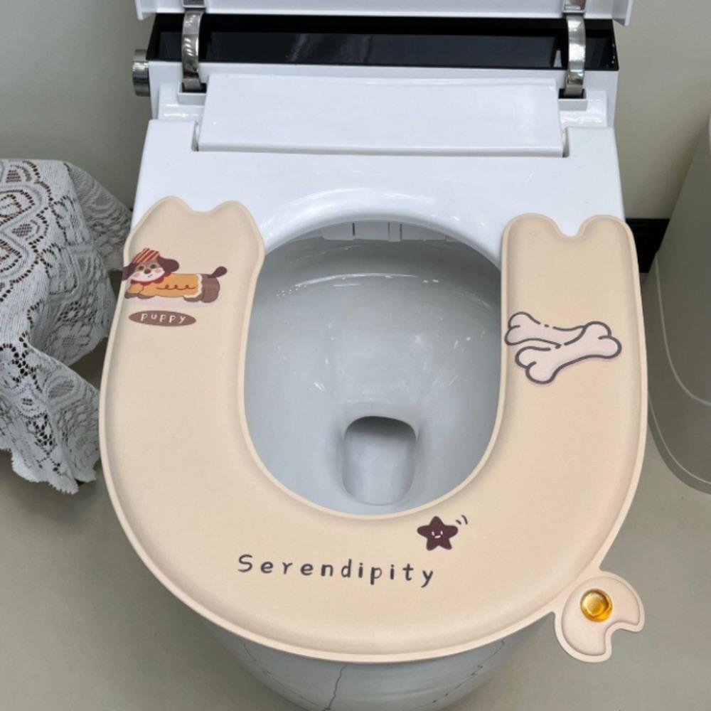 Cartoon Adhesive Toilet Seat Cushion Wash-Free Toilet Seat Pad Cute Toilet Seat Mat Guest Room