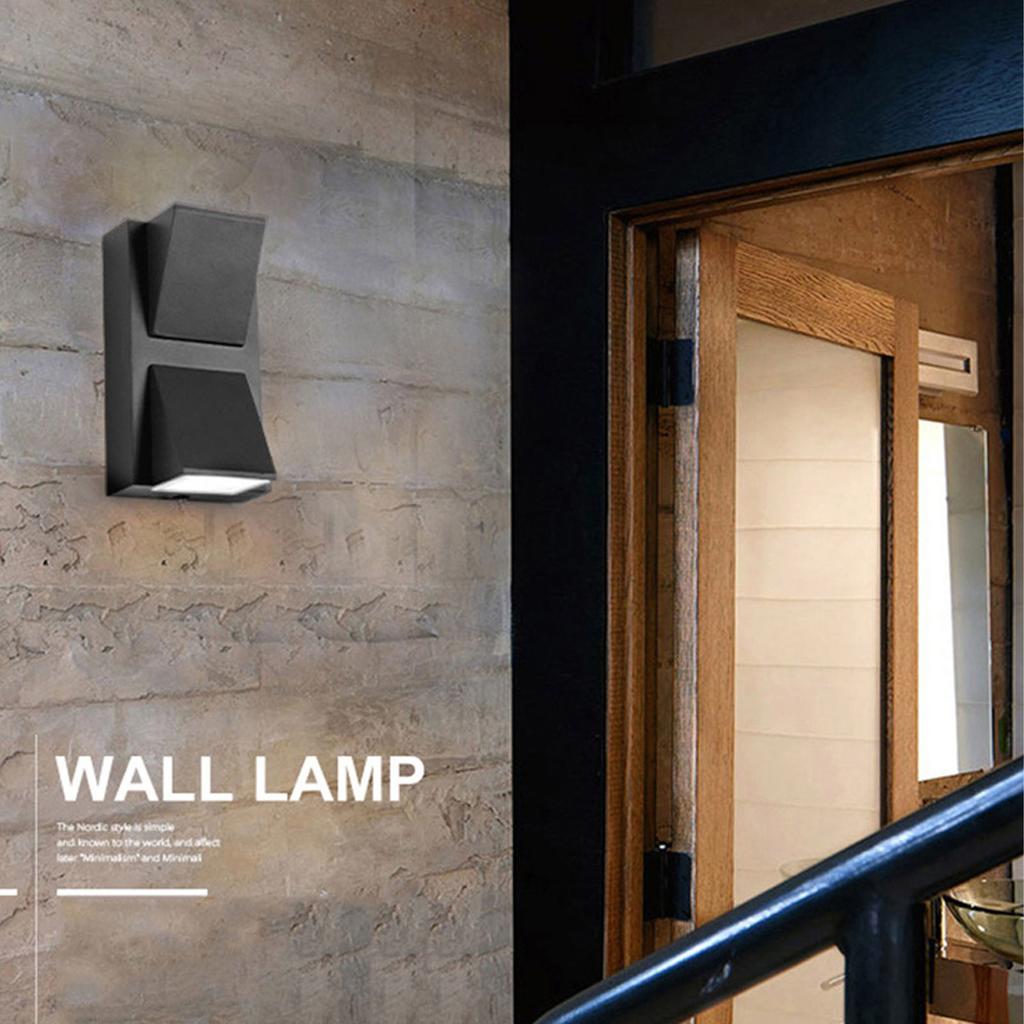 Outdoor Wall Light Plastic Housings Dual Head Exterior Wall Lamp with Up and Down Sconces 6000k White Light