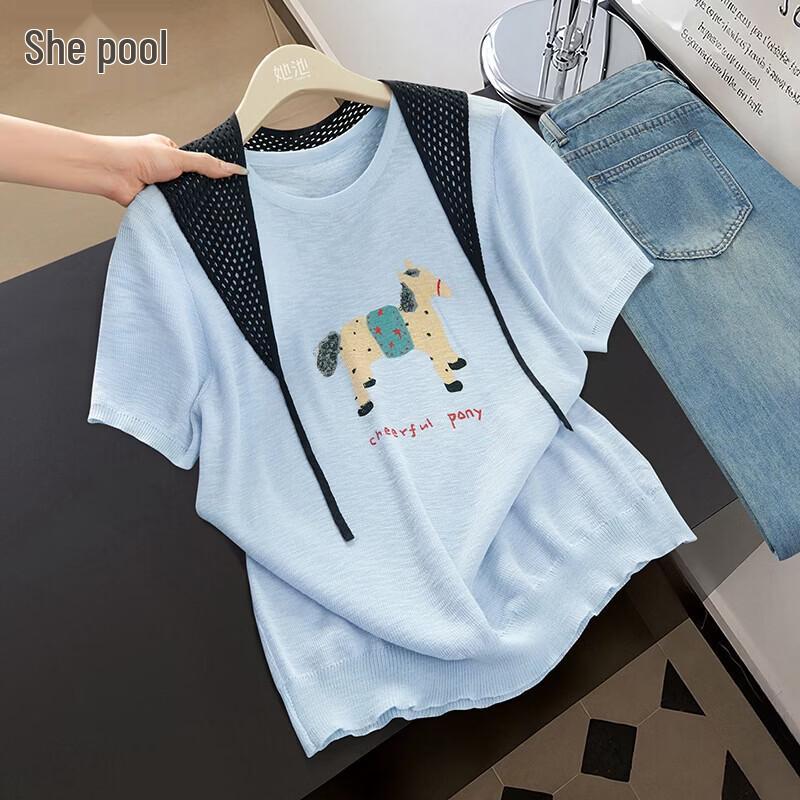 

Tachi Women s Summer 2026 Pony Print Ice Silk Knit T-Shirt One Size