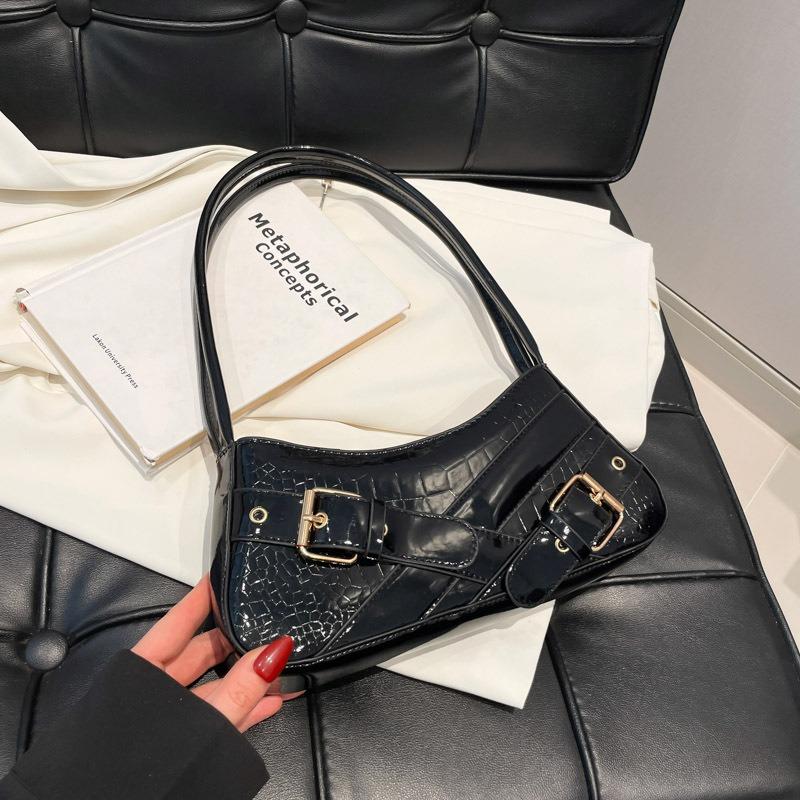 Niche Handbag Bag New Fashion Retro Spice Girl Armpit Bag Locomotive Bag Single Shoulder Women's Versatile Baguette Bag
