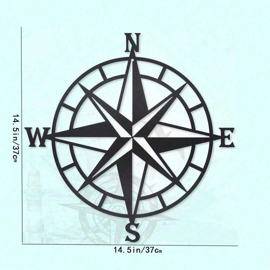 Vintage Antique Brass Nautical Compass Extra Large Coastal Metal Wall Art Boho Ocean Hanging Decor Unique Housewarming Gift