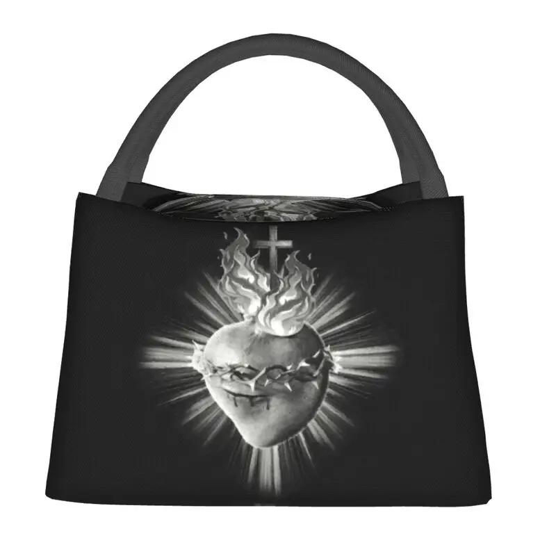 Divine Mercy Insulated Lunch Bags for Camping Travel Jesus Portable Cooler Thermal Lunch Box Women