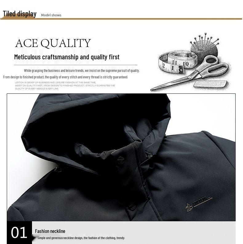 Men's Middle-Aged & Elderly Winter Coat with Thick Velvet Lining - Warm Grandpa Parka