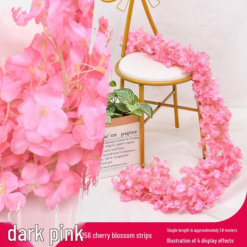 Artificial Rose Vine Ceiling Decor with Rattan for Living Room and AC Pipe Cover