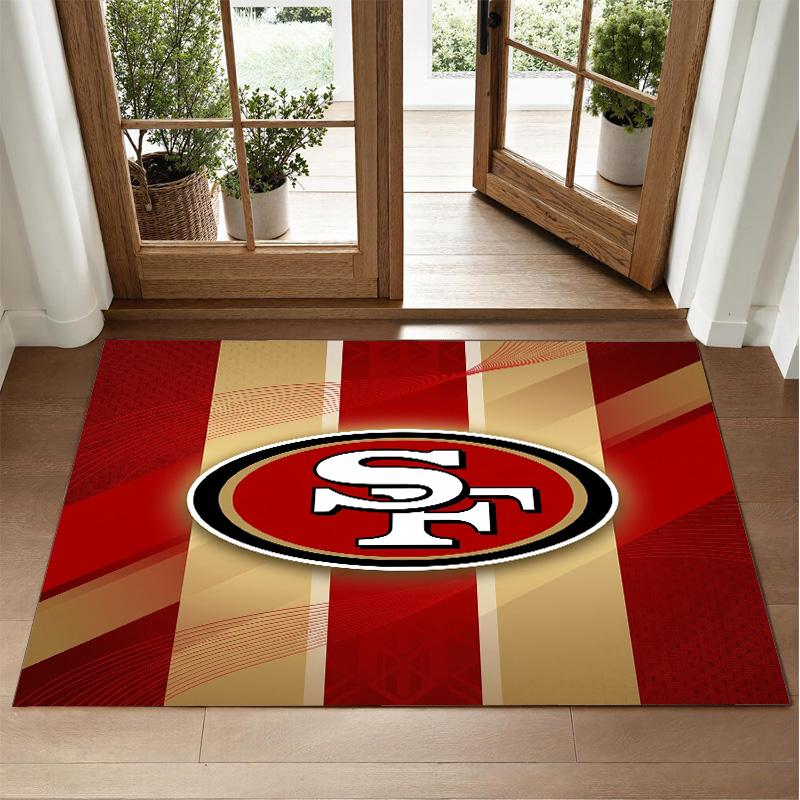 San Francisco 49ers Design Kristall-Samt-Teppich Weiche Dekorationsmatte für Schlafzimmer Eingang