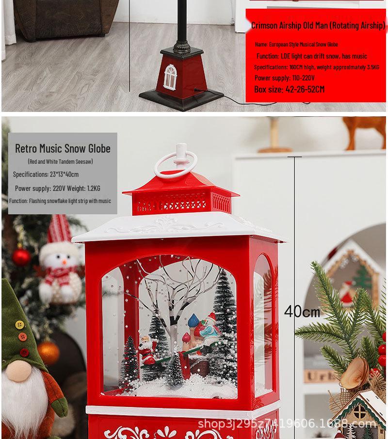 Korean Christmas Music Snowfall Street Lamp Toy Ornaments
