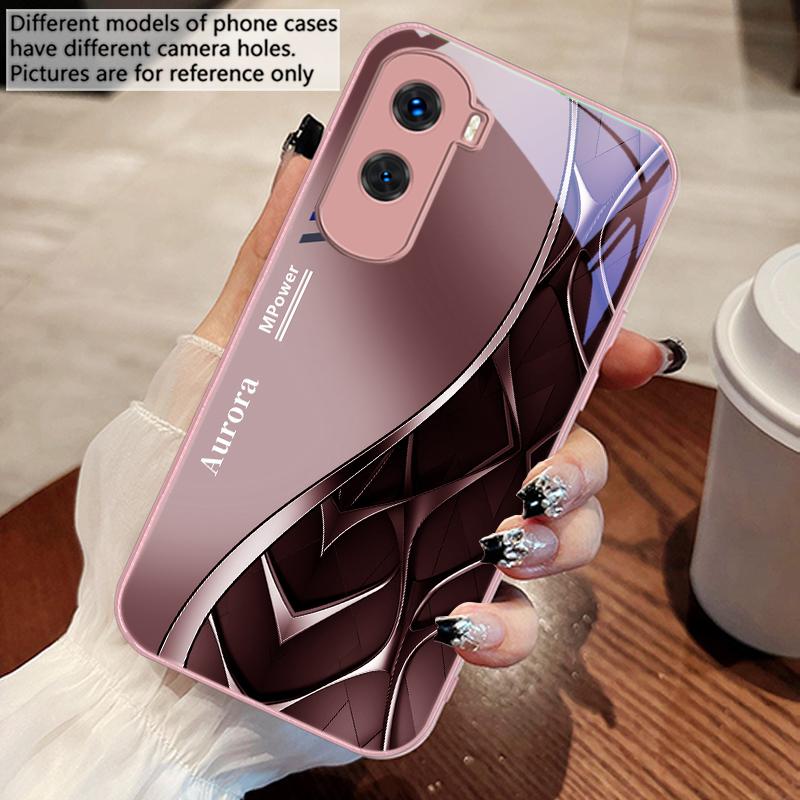 

Плавний Золотий Трикутник Для Honor 200 90 8X 9X Pro Lite P50 P40 Nova 10 11i P60 Magic4 6 Mate 20 50 Загартоване Скло Чохол для Телефона For Huawei P40 Pro