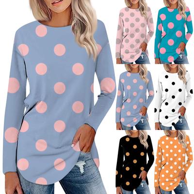 Tee Shirts For Women Fall Casual Long Sleeve Shirts Sweatshirt Retro Printing Top Pullover