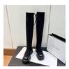 Wide Fit Over-the-Knee Elastic Sheepskin Velvet Boots, Plus Size for Autumn/Winter with Thick Sole.