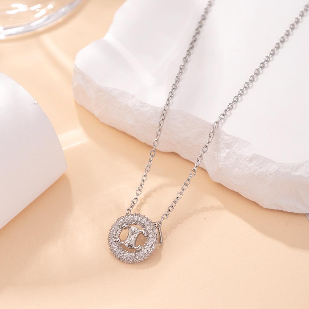 Kadın Lüks Titanyum Çelik Kolye Ucu Klavikula ve Uzun Kazak Kolyesi - Niş Tasarım