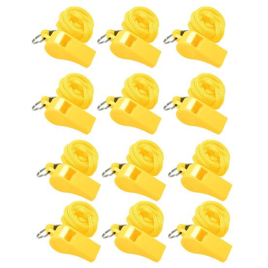 12 farbige Sportpfeifen mit Trageband, lauter, klarer Klang, hohe Dezibel, kompakte Größe, tragbare Schiedsrichterpfeifen