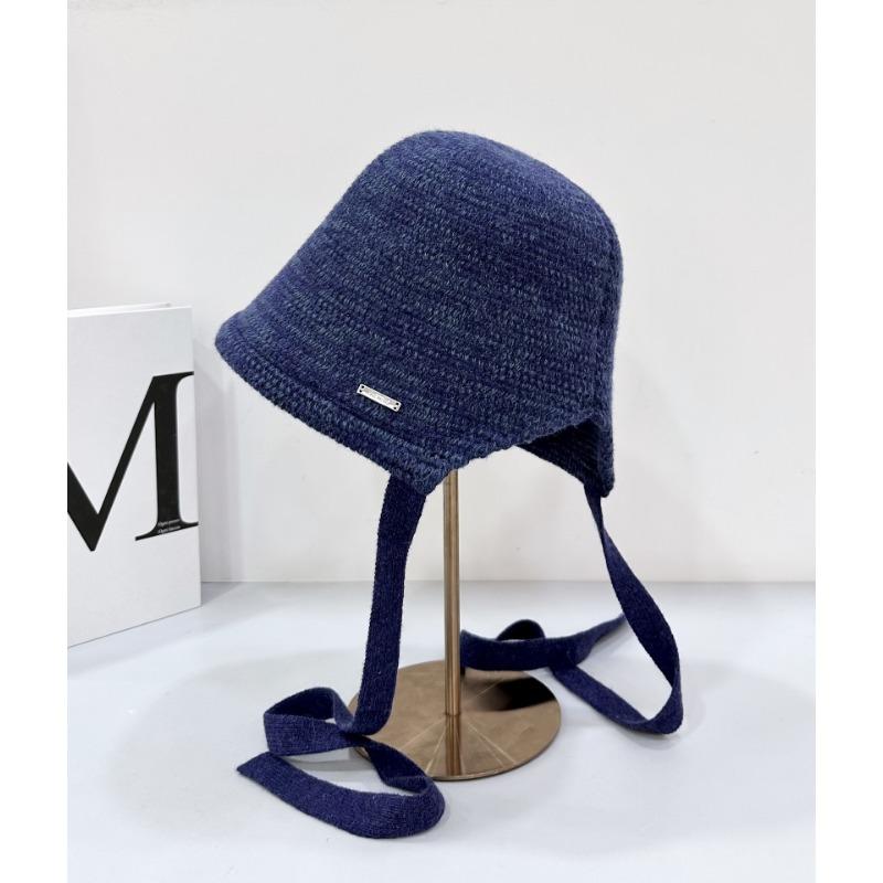 25 Early Autumn New Knitted Fisherman Hat Children's Breathable Versatile Shading Face Small Lace-up Basin Hat
