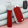 A+ Zinc Alloy Leather Diamond Car Key Case Cover For VW Polo Beetle Passat Jetta