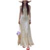 Sexy Wind Floral V-neck Dress Women's Summer Waist Pinch To Cover the Meat and Show Thinness Design Suspender Fishtail Dress