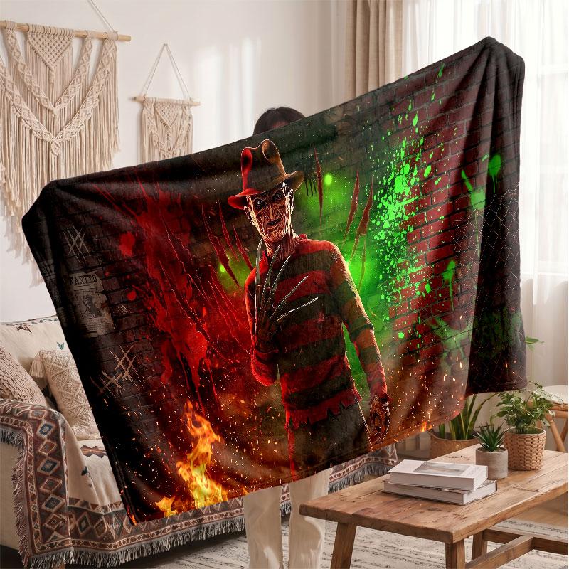 Warm Flannel BlanketA Nightmare On Elm Street Freddy Krueger Soft Cozy Throw Blanket for Bedroom Couch