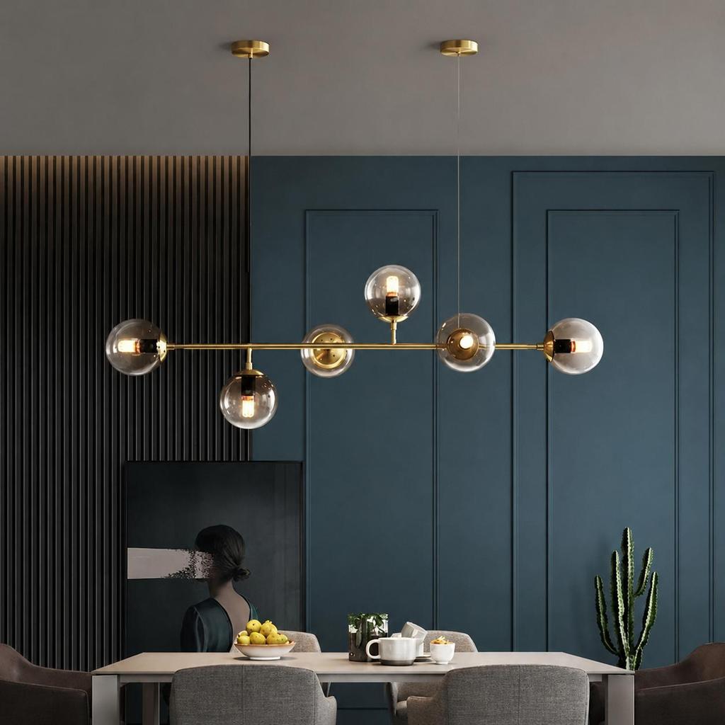 Modern Glass Ball Ceiling Chandelier for Table Dining Living Room Kitchen Island Pendant Lamp Home Decor Indoor Lighting Fixture
