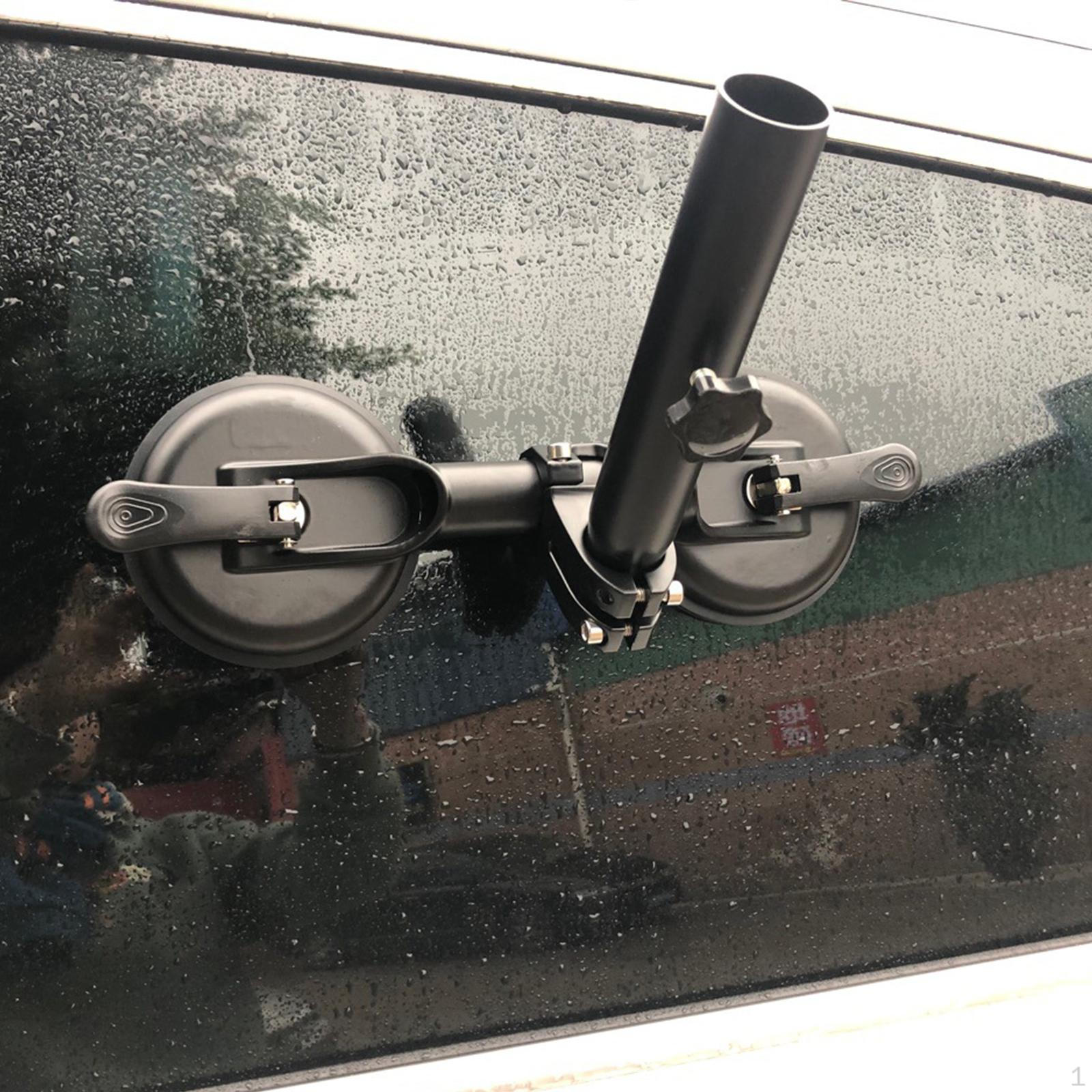

Dual Suction Cup Flag Pole Bracket Holder Universal Wear Resistant Adjustable Easy to Install Mount