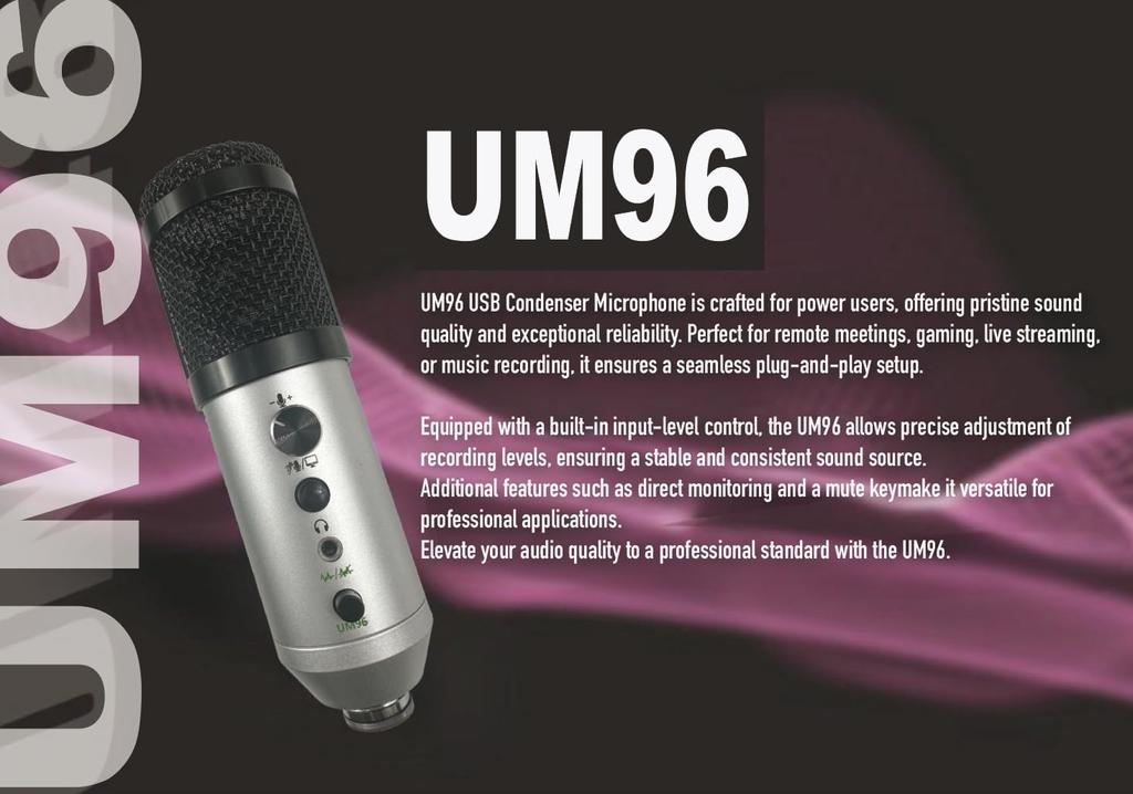Toneweal UM96 USB Condenser Microphone Cardioid polar Plug and Gain Mute Monitoring Made in It undoubtedly meets professional sound quality Please