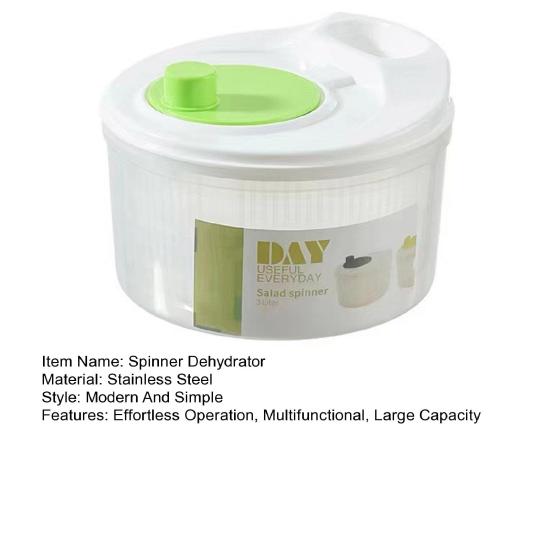 Large Salad Spinner Dehydrator with Stainless Steel Basin And Filter Basket 3/5L Multi-Use Vegetable Washer Dryer Strainer for Fruits